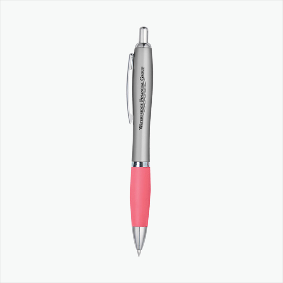 Curvy Ballpoint Pen - Metallic Barrel