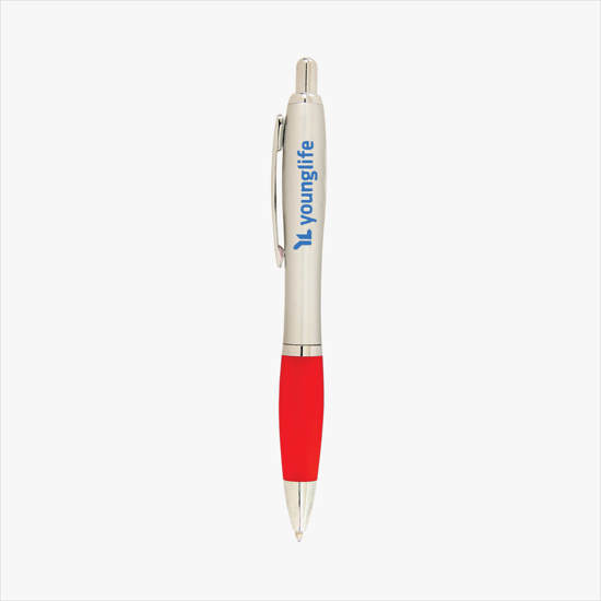 Curvy Ballpoint Pen - Metallic Barrel