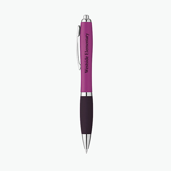 Curvy Ballpoint Pen - Metallic Barrel