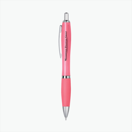 Curvy Ballpoint Pen - Translucent Barrel - 24-Hour Production