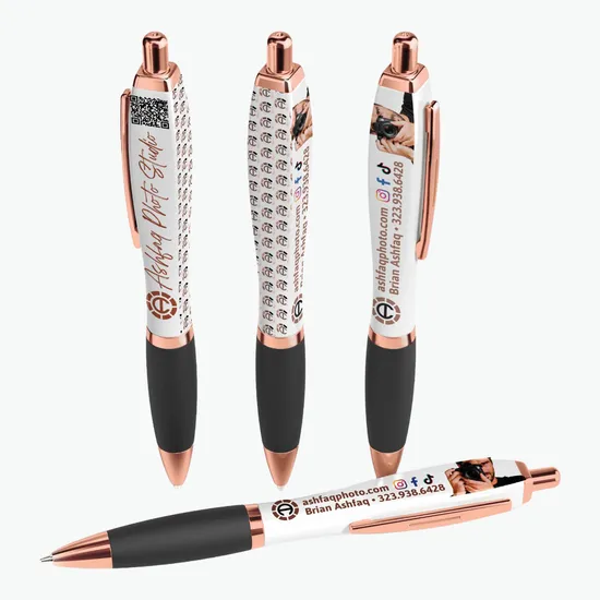 Square Recycled Soft Touch Rose Gold Gel Pen