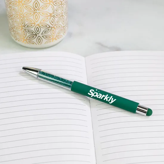 Recycled Glitter Grip Stylus Pen - 24-Hour Production