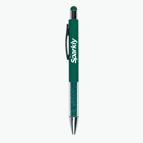 Recycled Glitter Grip Stylus Pen