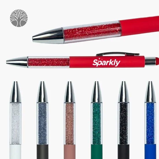 Recycled Glitter Grip Stylus Pen