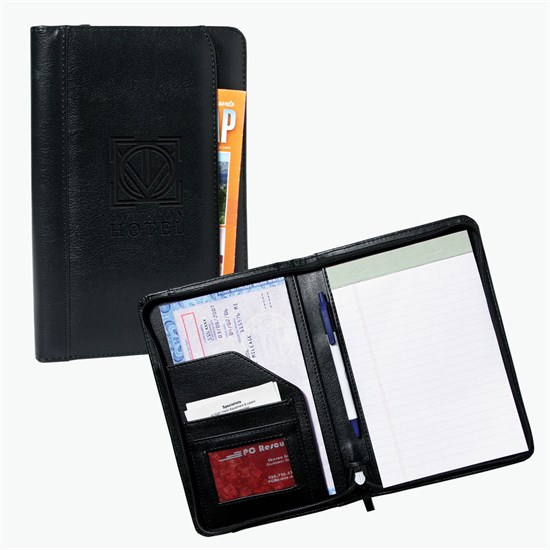Junior Padfolio w/Zipper Closure - Deboss