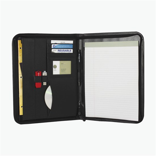 Elite Padfolio with Zipper Closure - Deboss