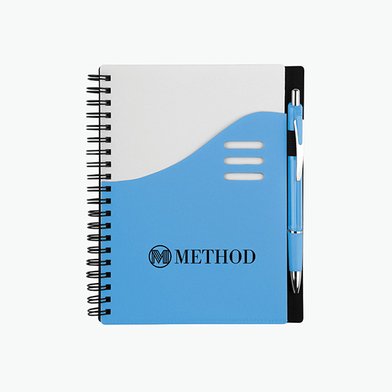 Color Wave Notebook with Ballpoint Pen - 24-Hour Production