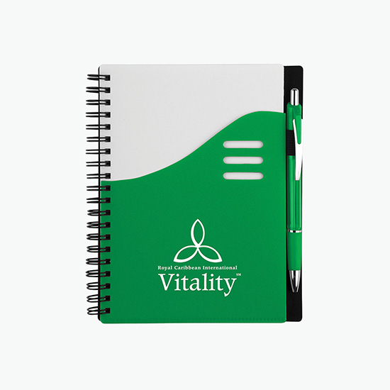 Color Wave Notebook with Ballpoint Pen - 24-Hour Production