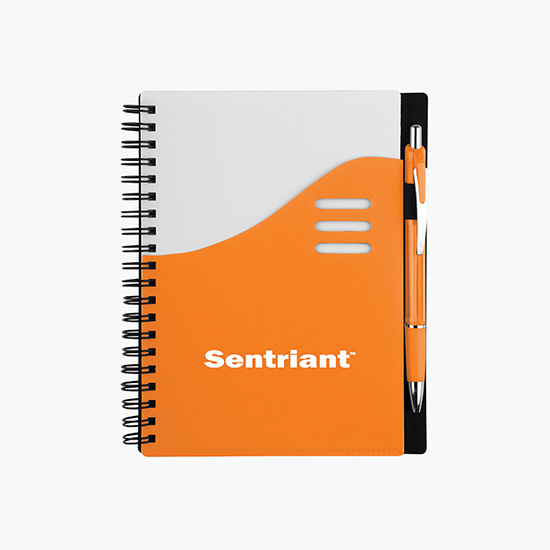 Color Wave Notebook with Ballpoint Pen - 24-Hour Production
