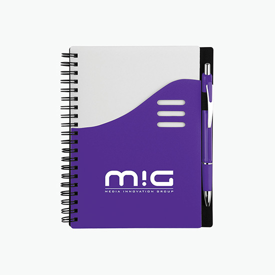 Color Wave Notebook with Ballpoint Pen - 24-Hour Production