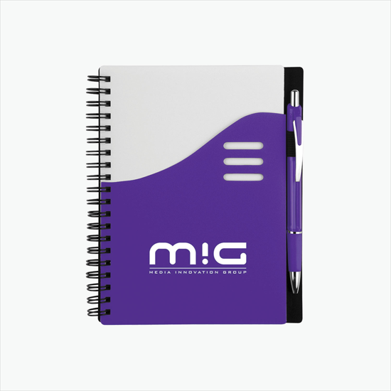 Color Wave Notebook with Ballpoint Pen