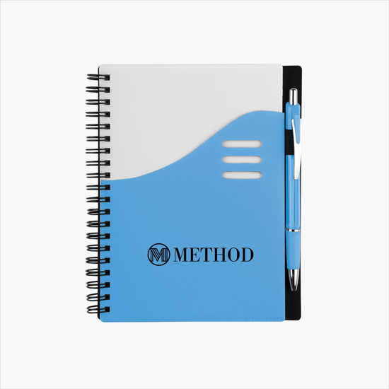 Color Wave Notebook with Ballpoint Pen