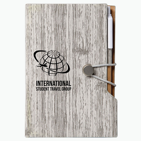 4 x 6 Wood Look Notebook with Sticky Notes - Printed