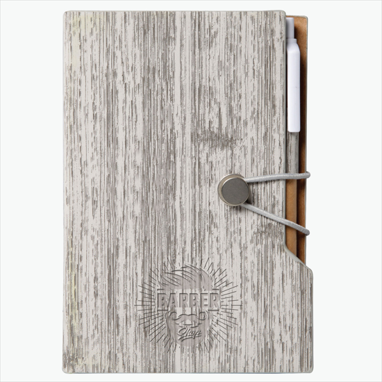 4 x 6 Wood Look Notebook with Sticky Notes - Debossed