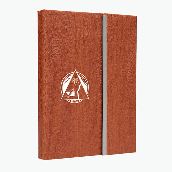 Woodgrain Padfolio with Sticky Notes & Flags