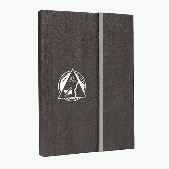 Woodgrain Padfolio with Sticky Notes & Flags