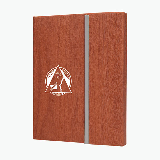 Woodgrain Padfolio with Sticky Notes & Flags