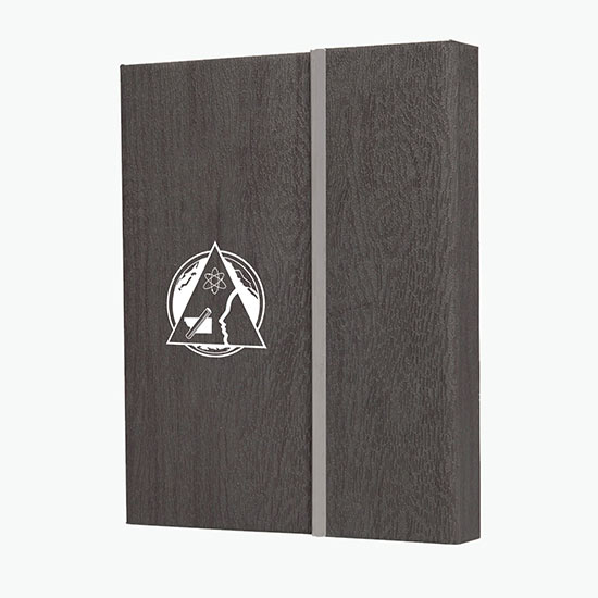Woodgrain Padfolio with Sticky Notes & Flags