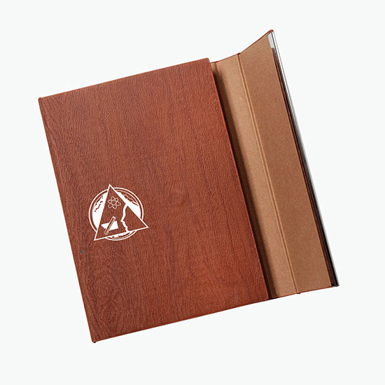 Woodgrain Padfolio with Sticky Notes & Flags