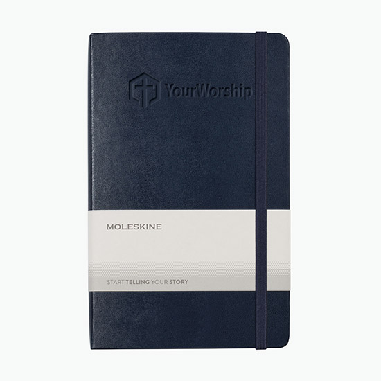 Moleskine® Hard Cover Large Double Layout Notebook - Debossed
