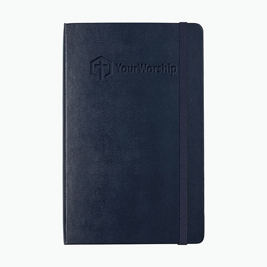 Moleskine® Hard Cover Large Double Layout Notebook - Debossed