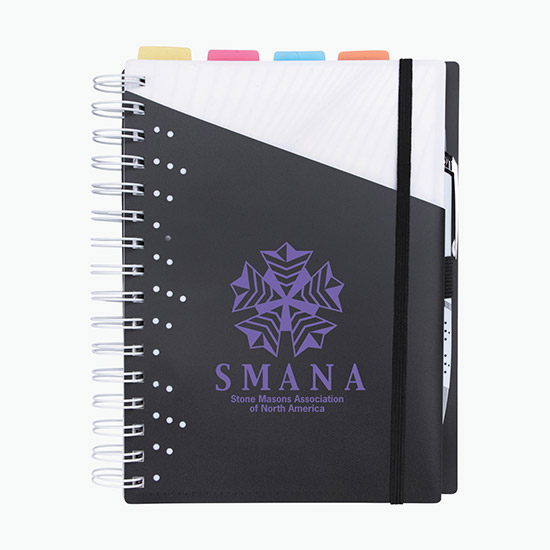 Souvenir® Tabbed Notebook with Vertex Pen - 24-Hour Production