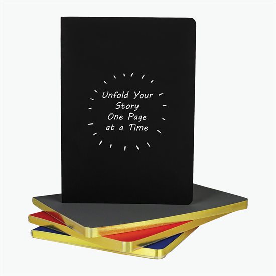 Starlight Gold Edge Notebook - 5 x 7 - Engraved