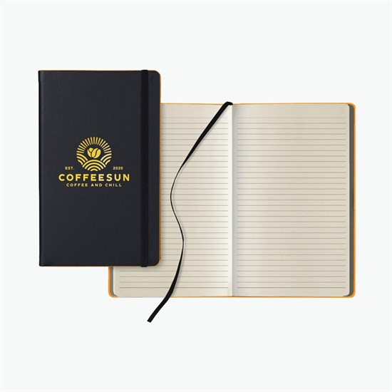 Castelli Black Color-Edge Medium Journal - Foil Stamp