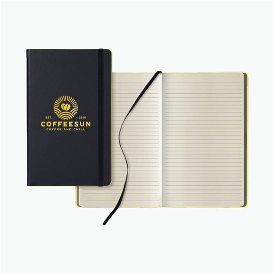 Castelli Black Color-Edge Medium Journal - Foil Stamp
