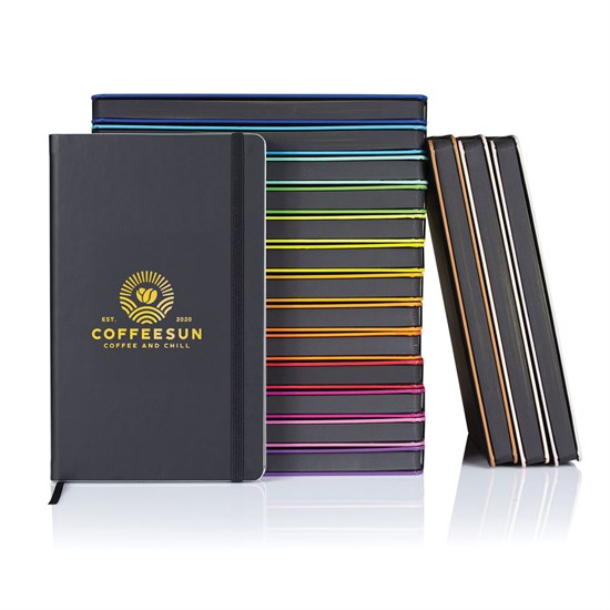 Castelli Black Color-Edge Medium Journal - Foil Stamp
