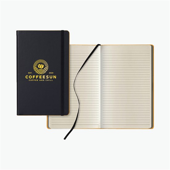 Castelli Black Color-Edge Medium Journal - Foil Stamp