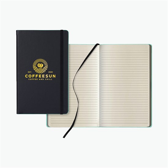 Castelli Black Color-Edge Medium Journal - Foil Stamp