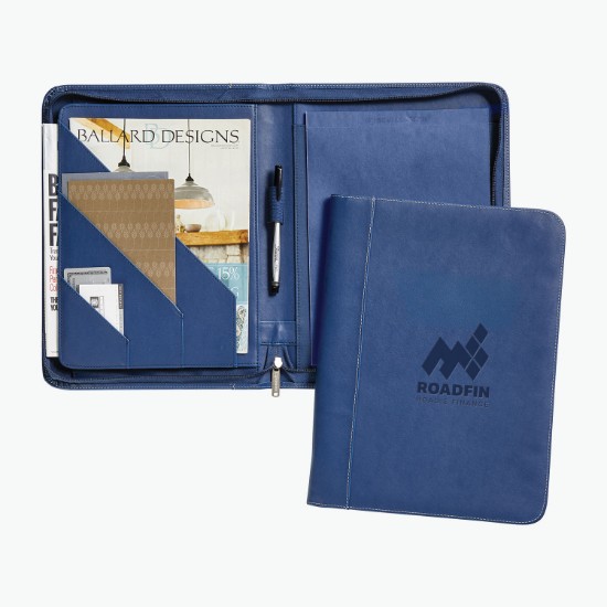 Madison Zippered Padfolio - Debossed