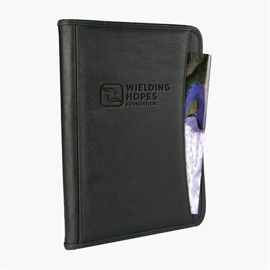 DuraHyde Zippered Padfolio - Debossed