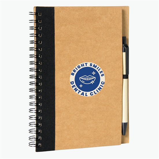 The Eco Spiral Notebook & Pen - Multi-Color Imprint