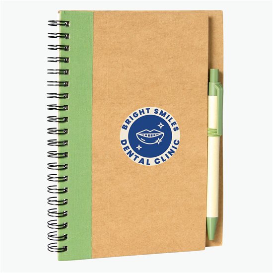 The Eco Spiral Notebook & Pen - Multi-Color Imprint