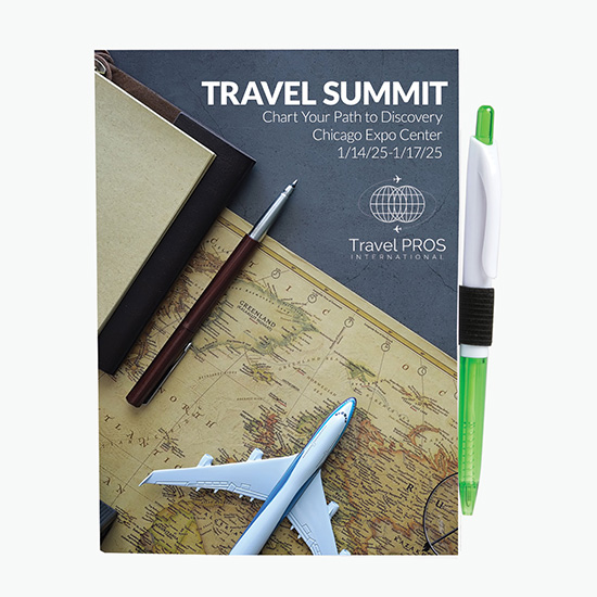 5 x 7 Full Color Perfect Paper Cover Notebook with Pen