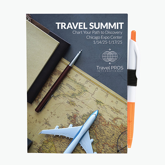 5 x 7 Full Color Perfect Paper Cover Notebook with Pen