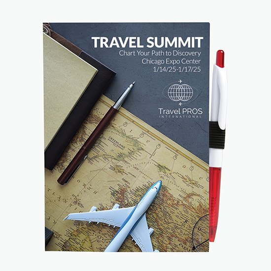 5 x 7 Full Color Perfect Paper Cover Notebook with Pen