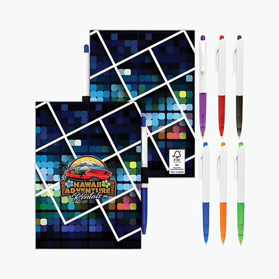 5 x 7 Full Color Perfect Paper Cover Notebook with Pen