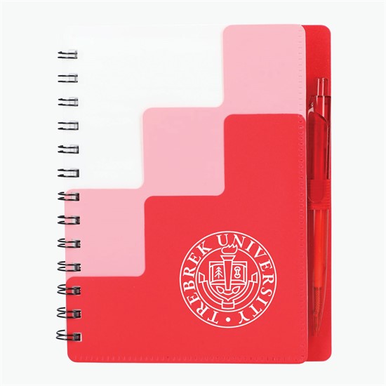 5 x 7 Recycled Step Up Spiral Notebook with Pen - 24-Hour Production