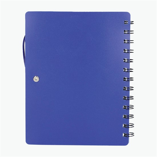5 x 7 Recycled Stand Out Dual Pocket Spiral Notebook with Pen