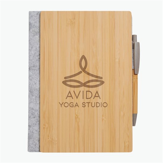 Grove Refillable Bamboo Notebook and Pen - Engraved