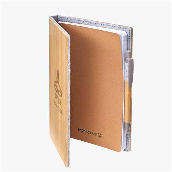 Grove Refillable Bamboo Notebook and Pen - Engraved
