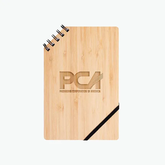 Corner Spiral Notepad with Bamboo Cover