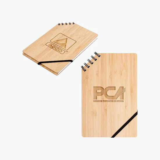 Corner Spiral Notepad with Bamboo Cover