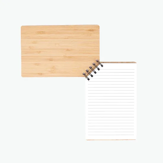 Corner Spiral Notepad with Bamboo Cover
