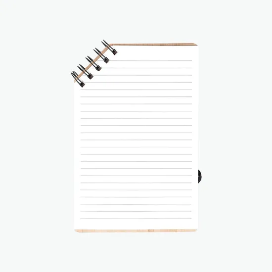 Corner Spiral Notepad with Bamboo Cover