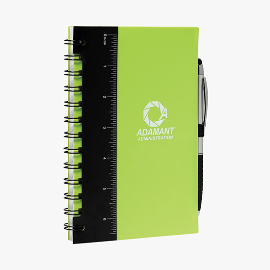 5 x 7 Ruler Notebook with Flags and Stylus Pen