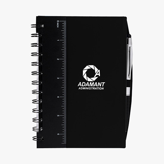 5 x 7 Ruler Notebook with Flags and Stylus Pen